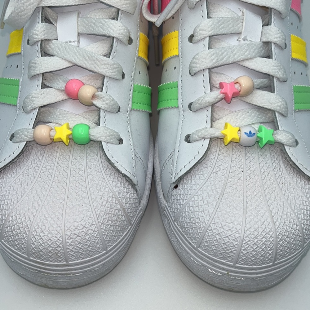 NIB | ADIDAS Superstar J | Bright Colors w/ Beads! | Multiple Sizes - Picture 3 of 7
